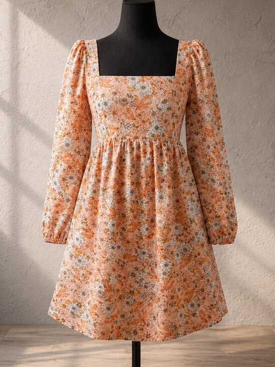 J. Crew Dresses & Skirts - J. Crew Squareneck Cotton Poplin Mini Dress Zinnia Floral XS NWOT